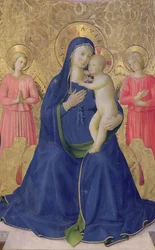 The Bosco ai Frati Altarpiece: The Virgin and Child enthroned with two angels (detail)